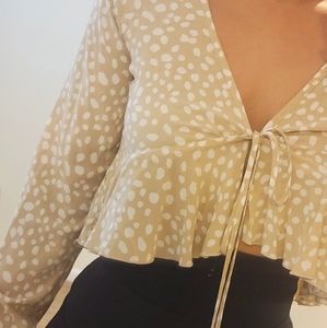 Patterned Long Sleeved Blouse